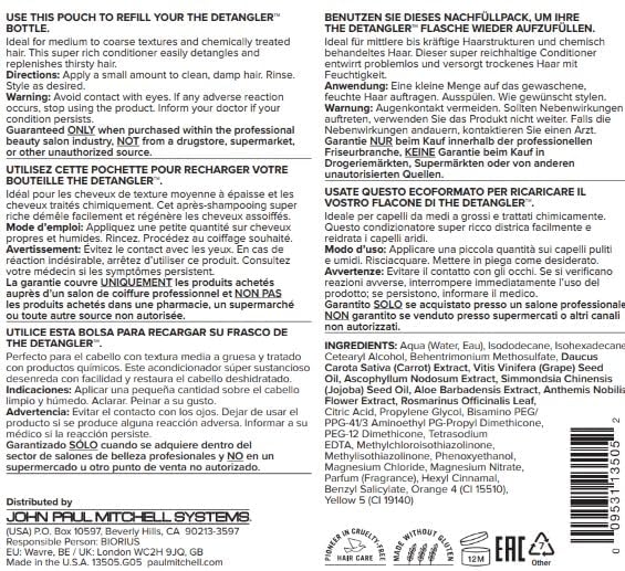 Paul Mitchell recyclable packaging label showing PCR materials and eco-conscious design