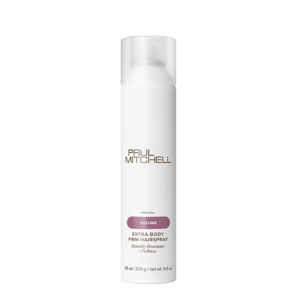 Paul Mitchell front packaging showing 9.5 oz volumizing hairspray benefit hold