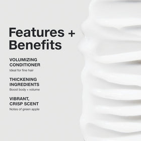 Paul Mitchell extra-body conditioner creamy texture on fingertip, demonstrates lightweight detangling benefit