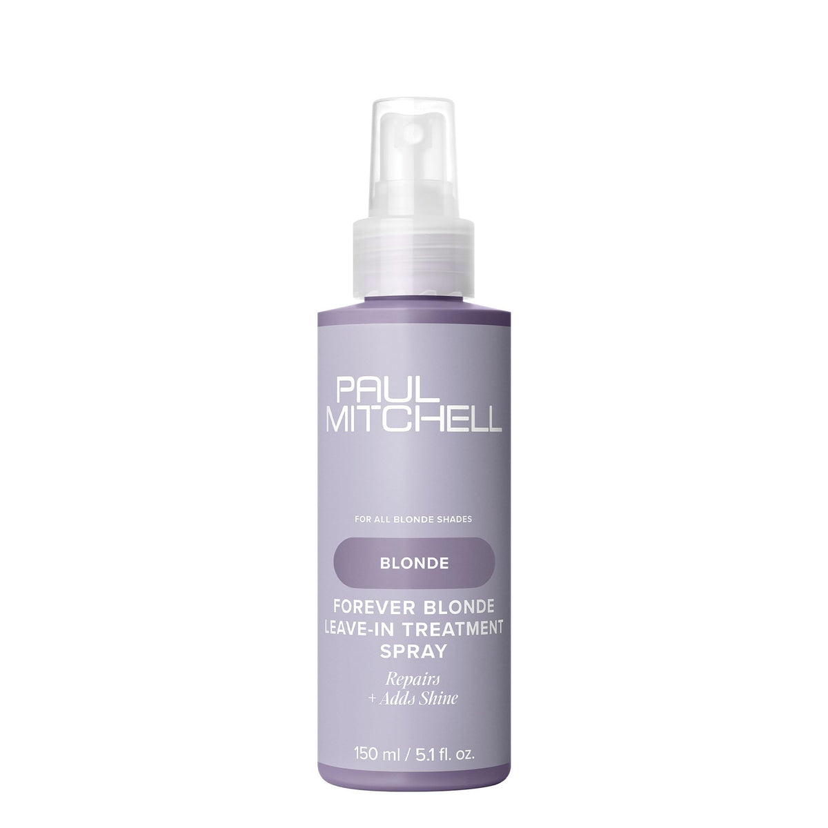 Paul Mitchell bottle front view showing product and branding, adds shine