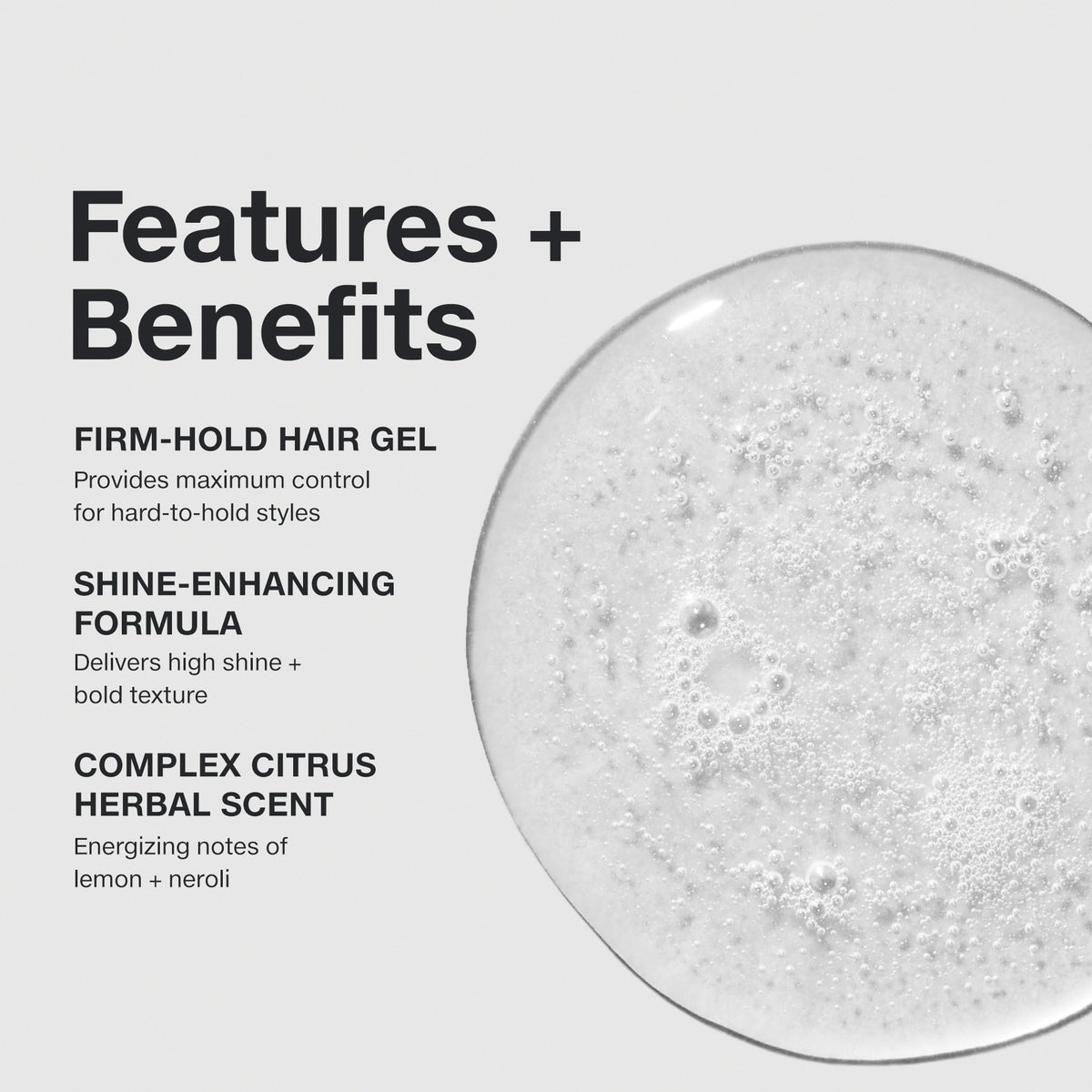 Paul Mitchell gel texture close-up showing clear gel consistency for control