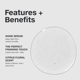 Paul Mitchell Gloss Drops serum texture on palm illustrating smooth lightweight spread