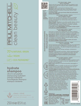 Paul Mitchell back label close-up highlighting ingredient transparency and certification benefits