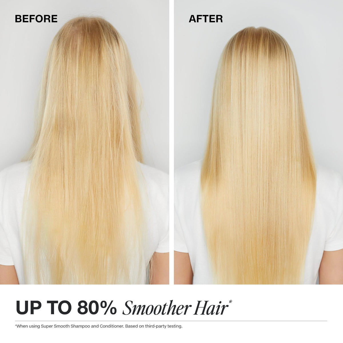 Paul Mitchell Super Smooth held in hand to show 10 fl oz size and travel-friendly benefit