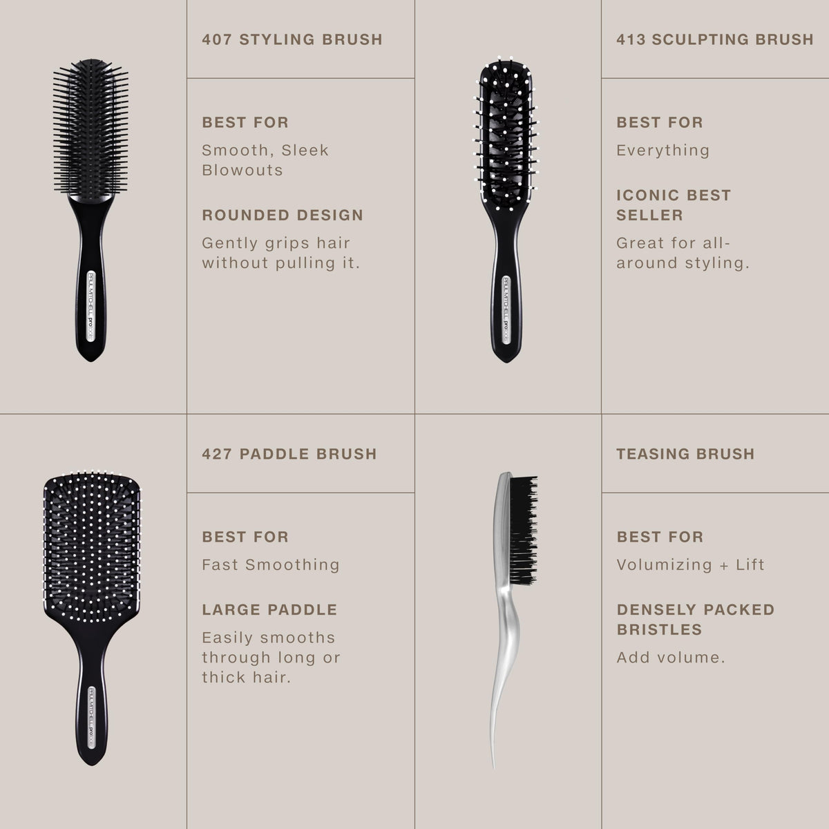 Paul Mitchell brush in use backcombing hair to build volume and texture