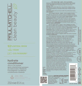 Paul Mitchell ingredients label close-up, emphasizing transparent natural-ingredient benefit