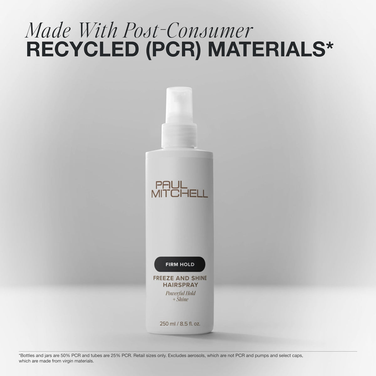 Paul Mitchell bottle staged on bathroom shelf illustrating daily use
