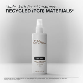 Paul Mitchell bottle staged on bathroom shelf illustrating daily use
