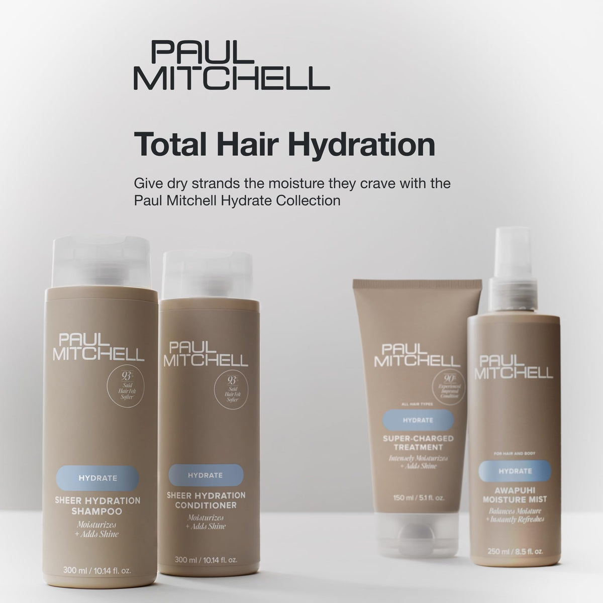 Paul Mitchell label detail emphasizing recycled packaging and environmental responsibility