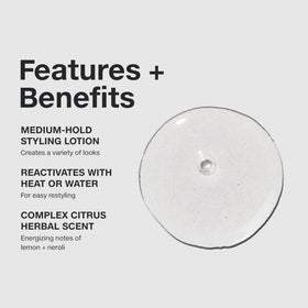 Paul Mitchell sculpting lotion texture on hand demonstrating lightweight spreadability
