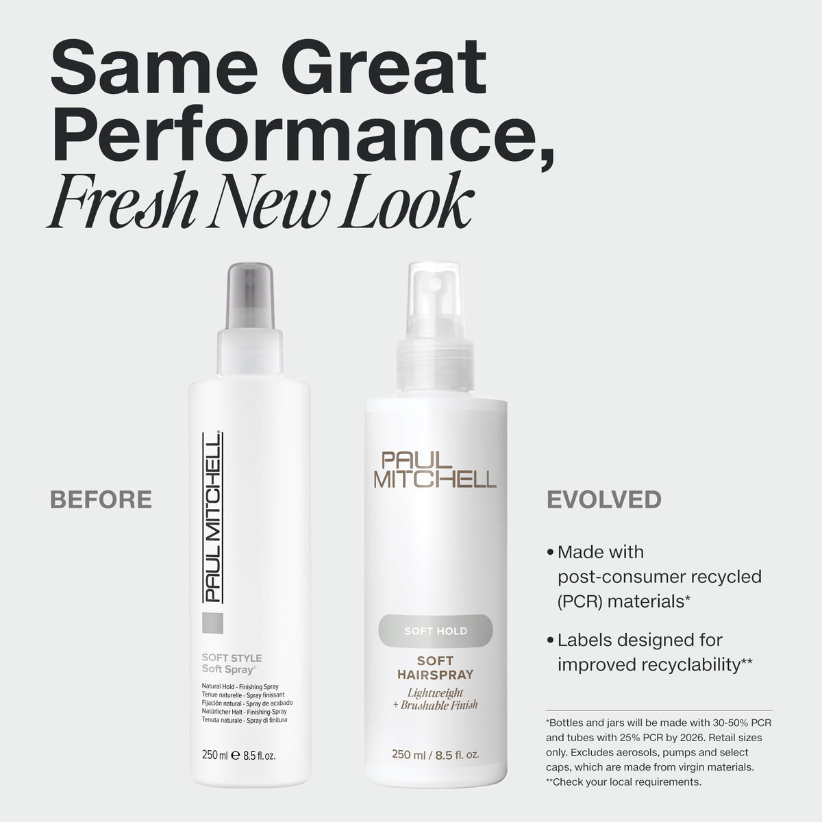 Paul Mitchell soft hairspray spray action demonstrating fine mist for even hold
