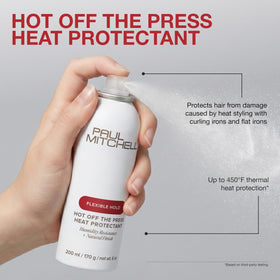 Paul Mitchell spritz on a hair strand showing lightweight protection