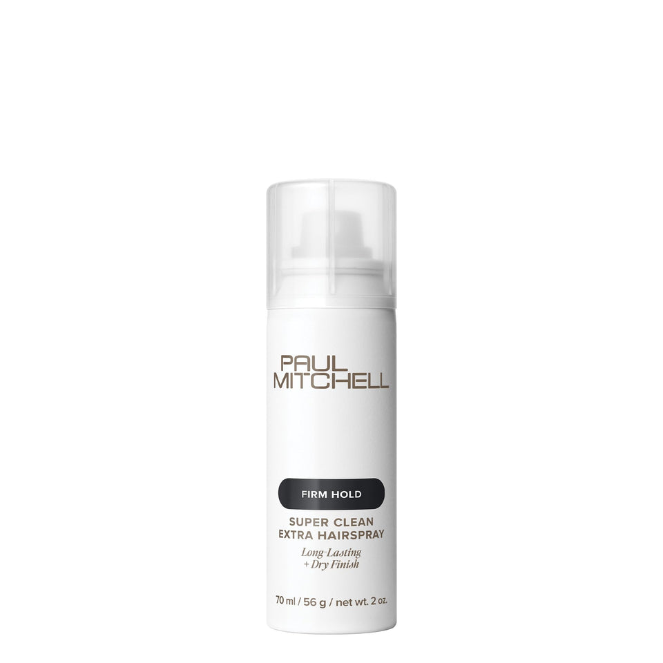 Paul Mitchell Super Clean Extra front packaging shows compact travel-friendly can