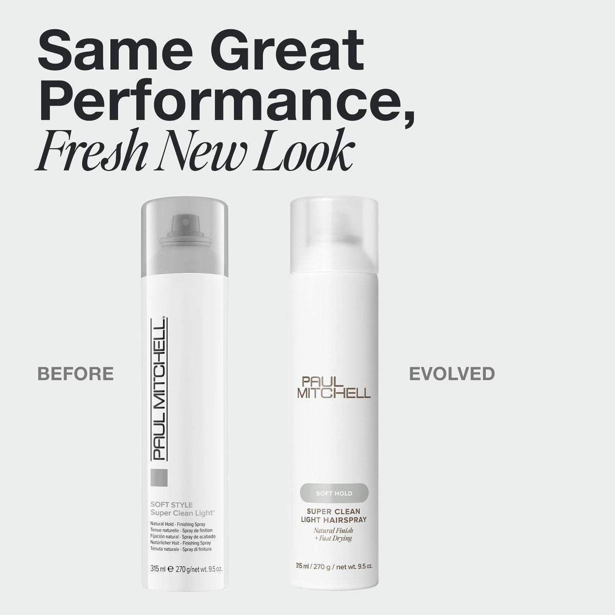Paul Mitchell can spraying fine mist to demonstrate even application and fast drying