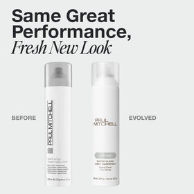 Paul Mitchell can spraying fine mist to demonstrate even application and fast drying