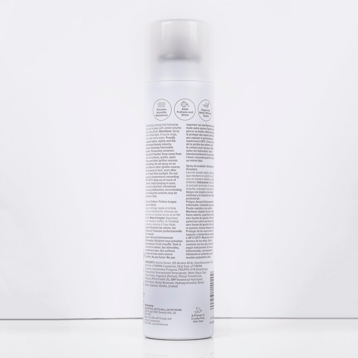 Paul Mitchell used in styling an updo demonstrating long-lasting humidity resistance