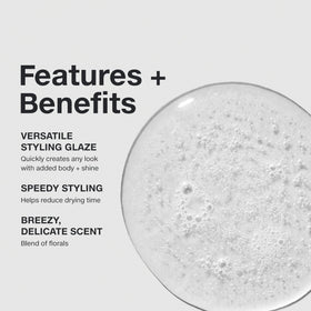 Paul Mitchell liquid texture close-up demonstrating quick-dry, lightweight finish