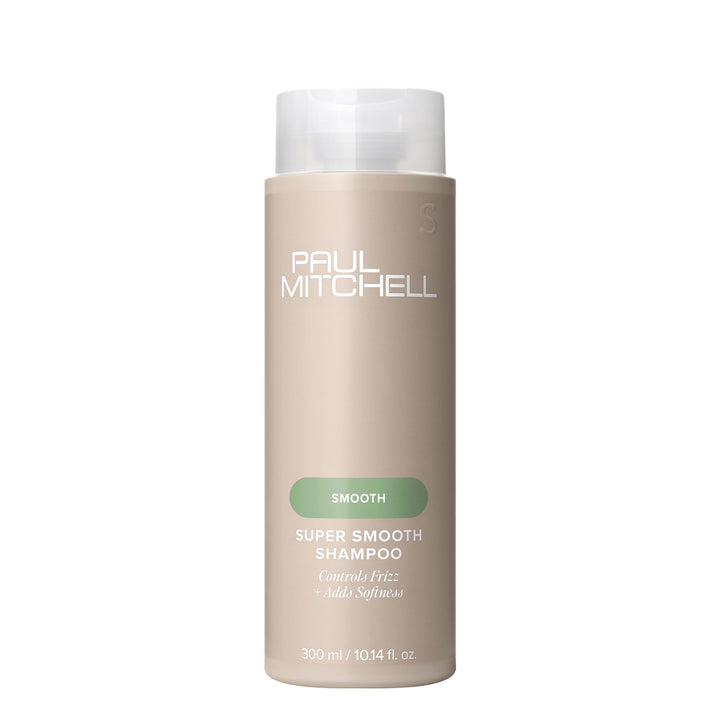 Paul Mitchell front packaging showing bottle and brand for soft smoother hair