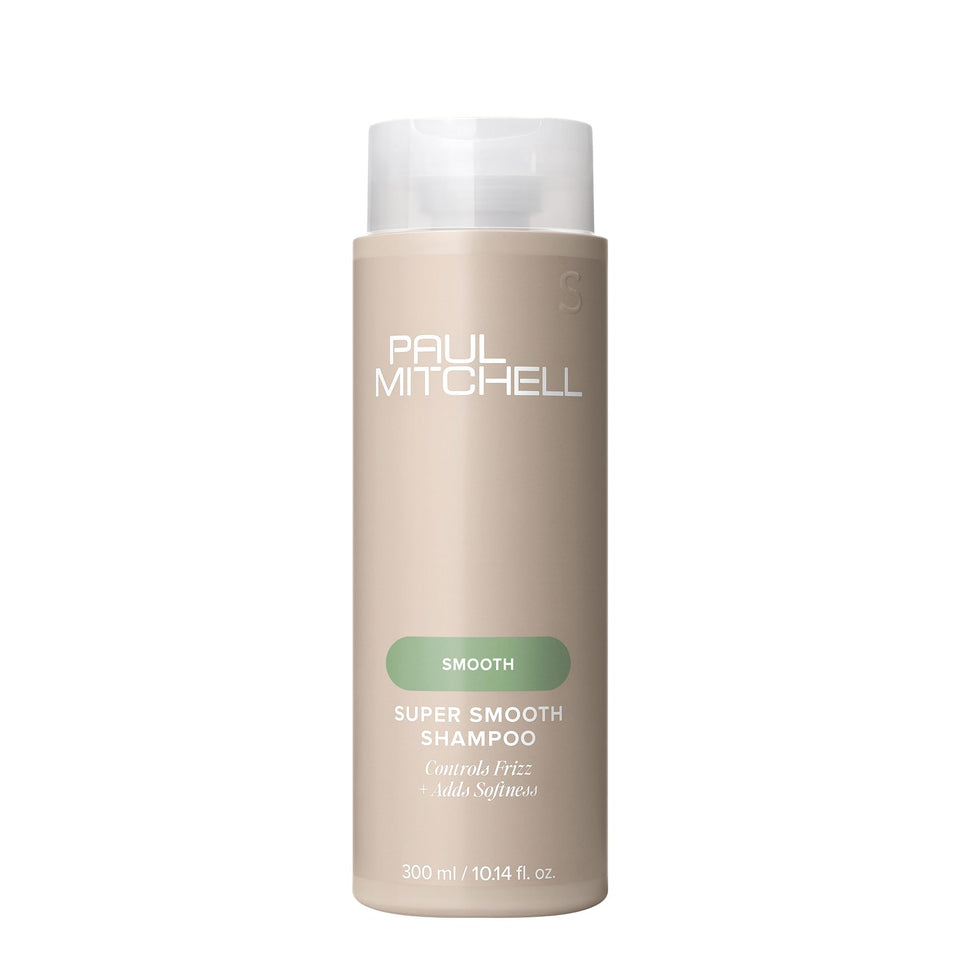 Paul Mitchell front packaging showing bottle and brand for soft smoother hair