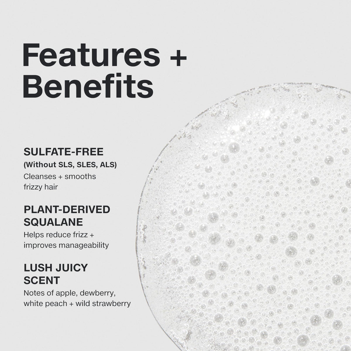 Close-up lather texture of Paul Mitchell shampoo demonstrating gentle cleansing