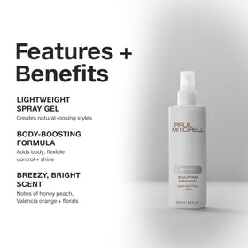 Paul Mitchell gel mist on hair strand for natural shine and body