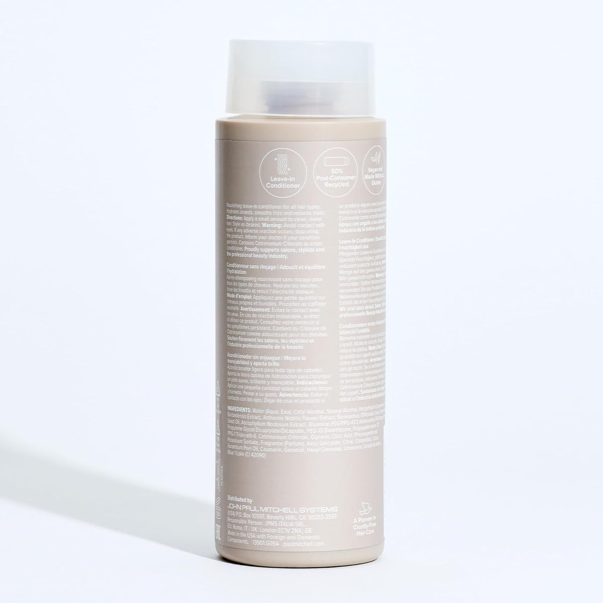 Paul Mitchell on bathroom shelf styled with towel showing daily routine benefit