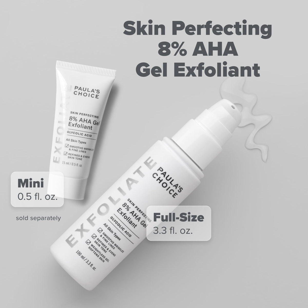 Paula's Choice before and after skin texture swatch illustrating smoother, brighter-looking skin