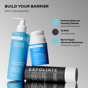 Paula's Choice bathroom lifestyle use image showing gentle morning routine benefit
