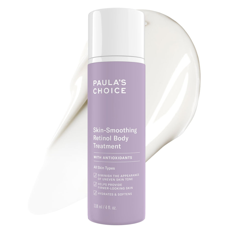 Paula's Choice bottle front view showing label and 4 oz size, clear product benefit