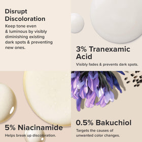 Paula's Choice label detail showing active ingredients like tranexamic acid and niacinamide