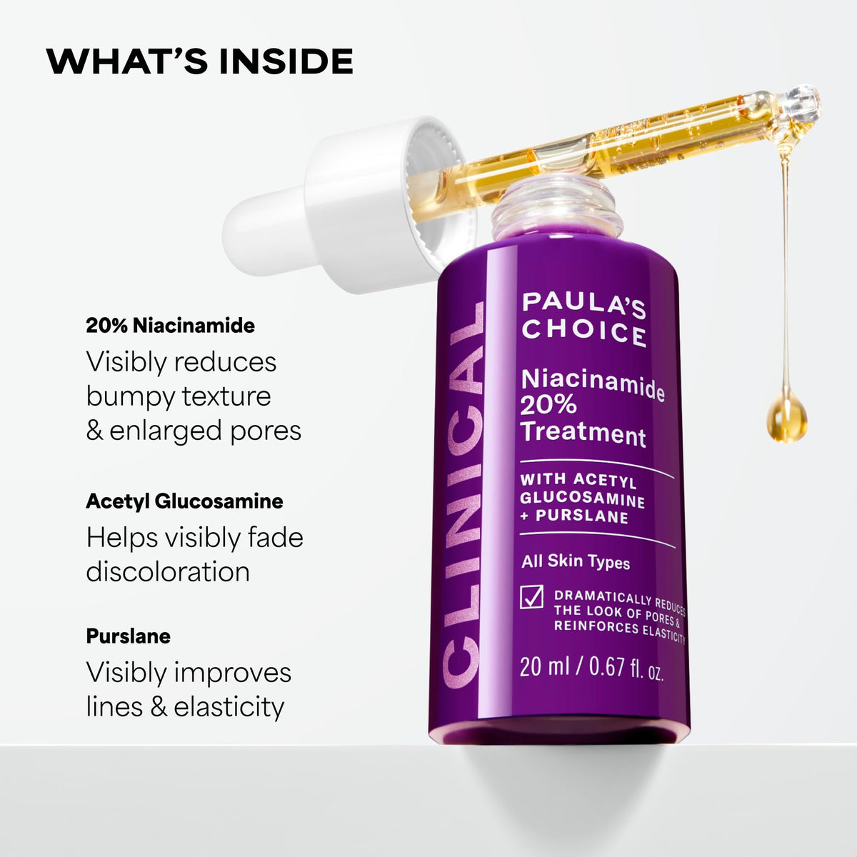 Paula's Choice bottle beside sunscreen, indicates travel-friendly size and routine compatibility