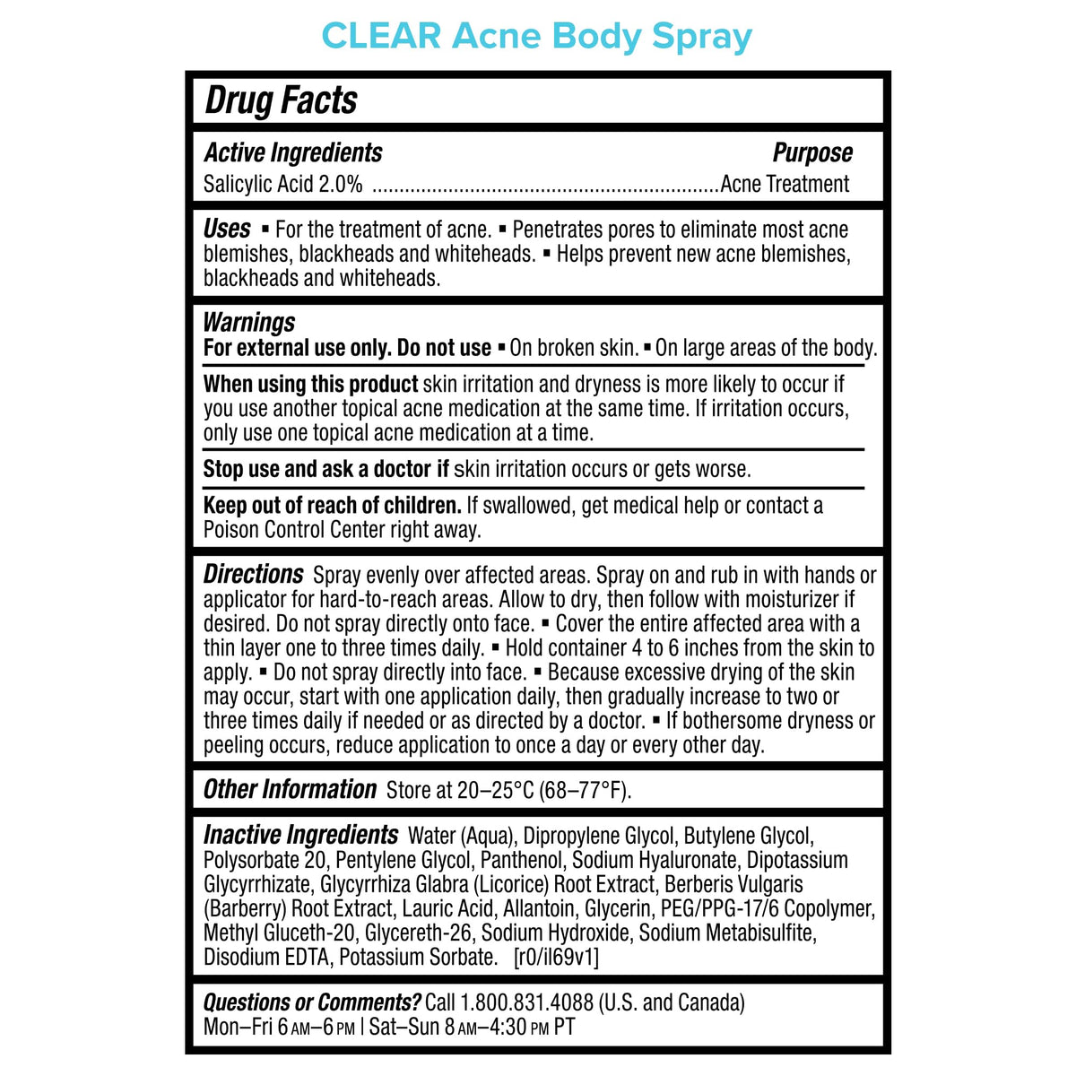 Paula's Choice label showing active ingredients and clarity benefit
