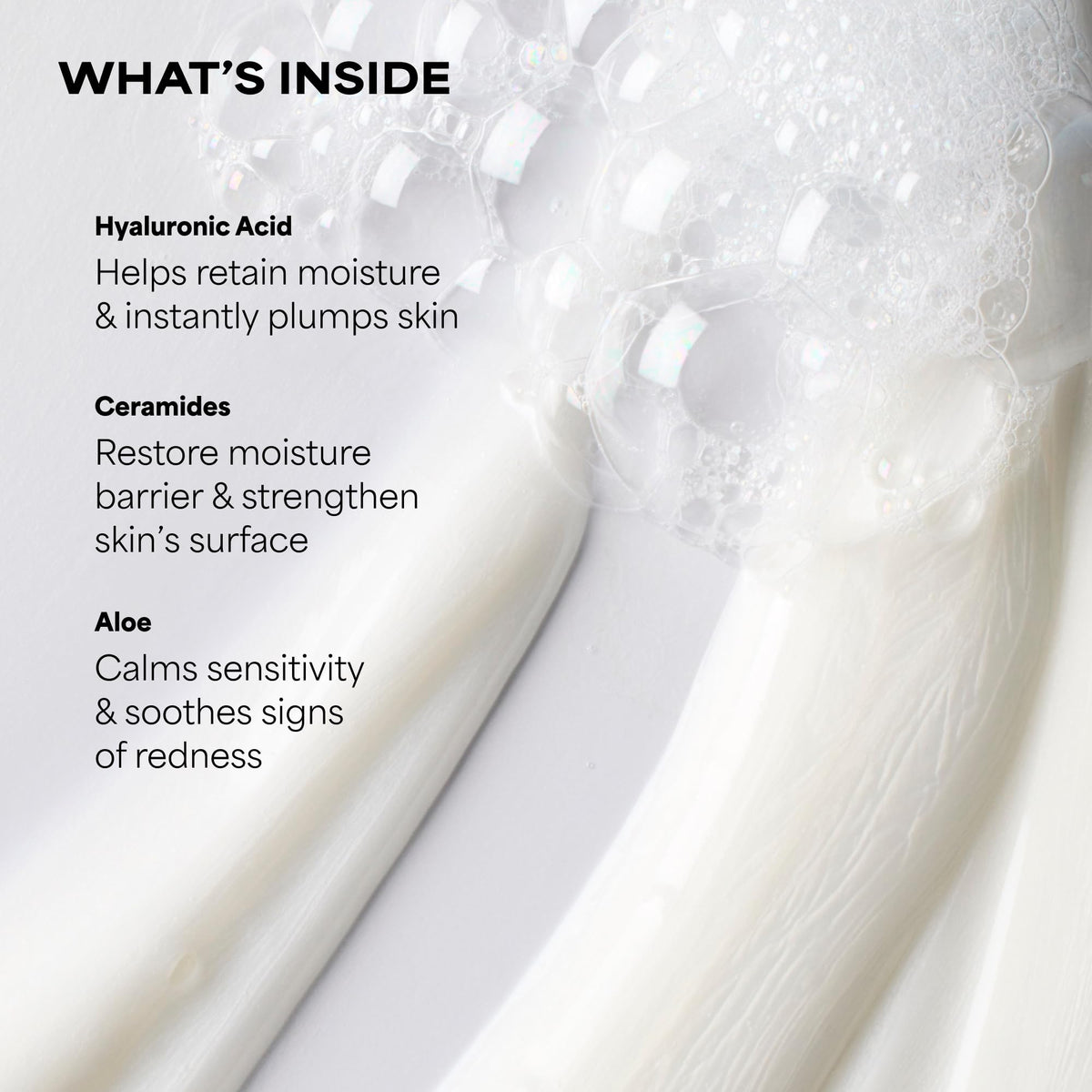 Paula's Choice foam texture closeup showing creamy foam that cleans without dryness