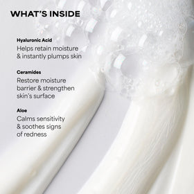 Paula's Choice foam texture closeup showing creamy foam that cleans without dryness