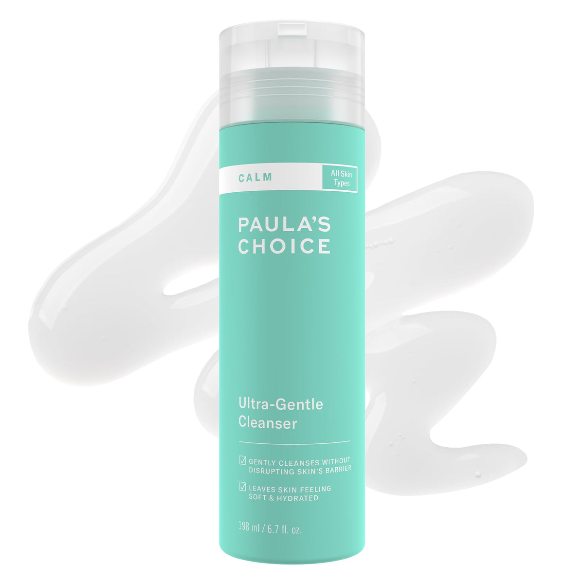 Paula's Choice front bottle showing label and volume, clear product identity and benefit