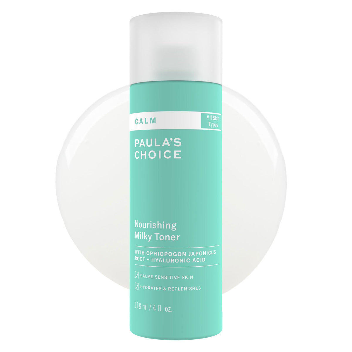 Paula's Choice front packaging showing milky toner and clear branding for easy identification