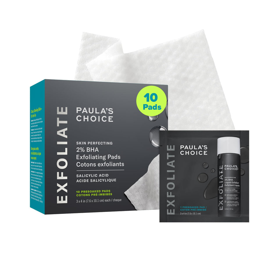 Paula's Choice front packaging view showing compact 10-count and travel benefit