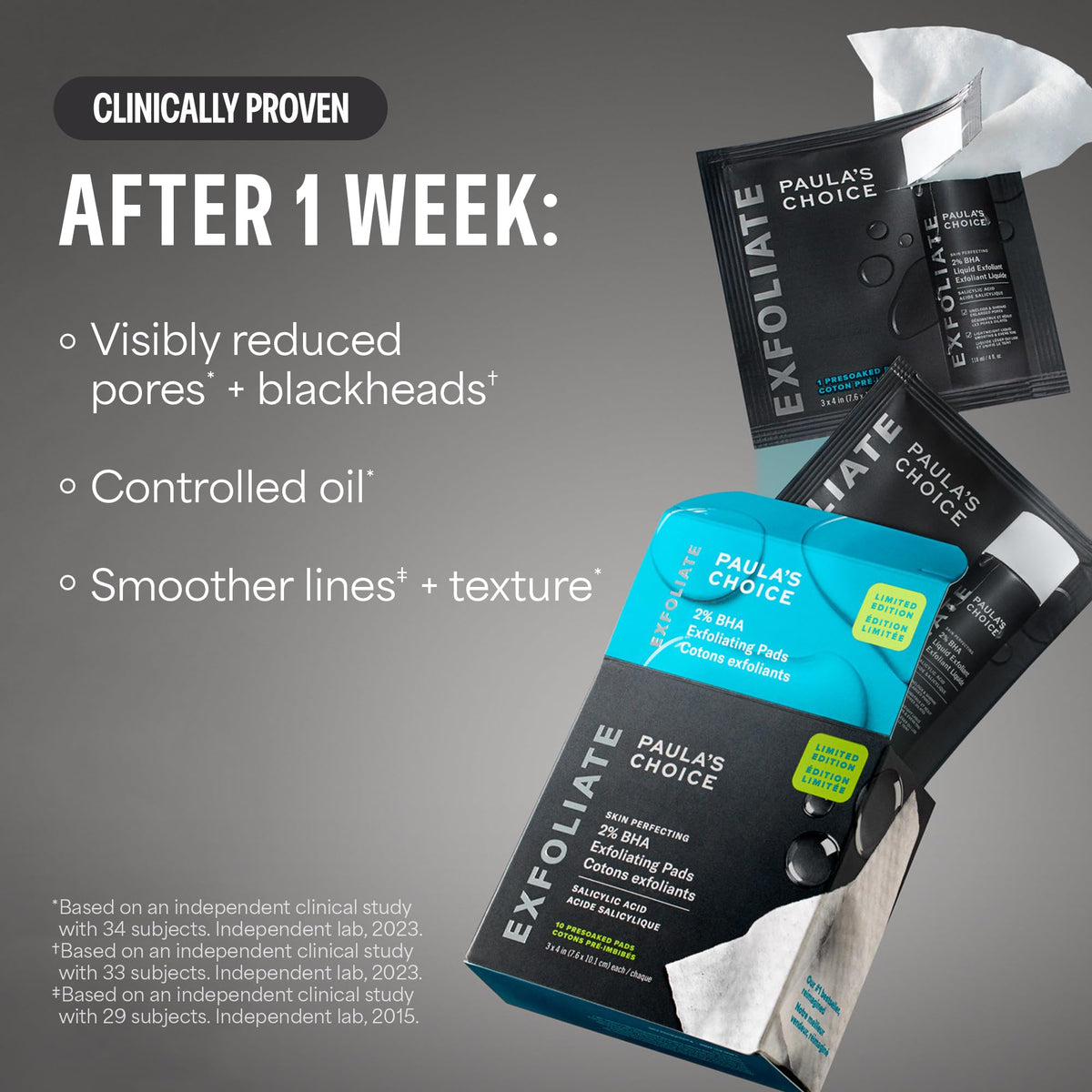 Paula's Choice opened individual pad packet demonstrating single-use convenience