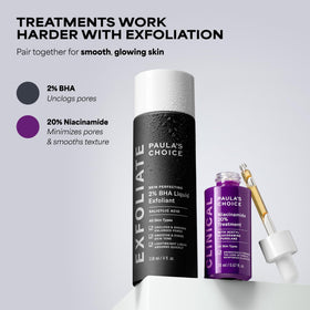 Paula's Choice bottle on bathroom vanity, suggests real-world skincare routine placement