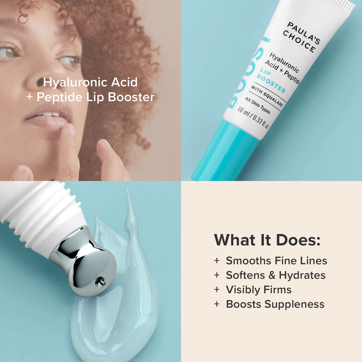 Paula's Choice product held in hand to show compact 0.33 fl oz scale benefit