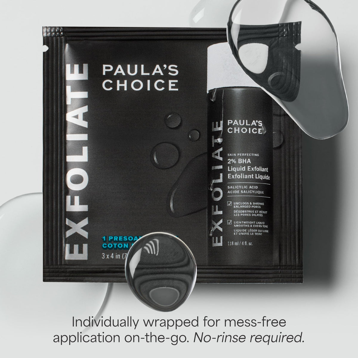 Applying Paula's Choice pad to neck area showing smooth coverage and versatility