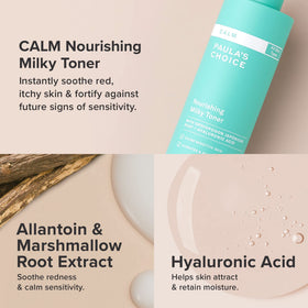 Paula's Choice pouring toner into hand demonstrating gentle application benefit