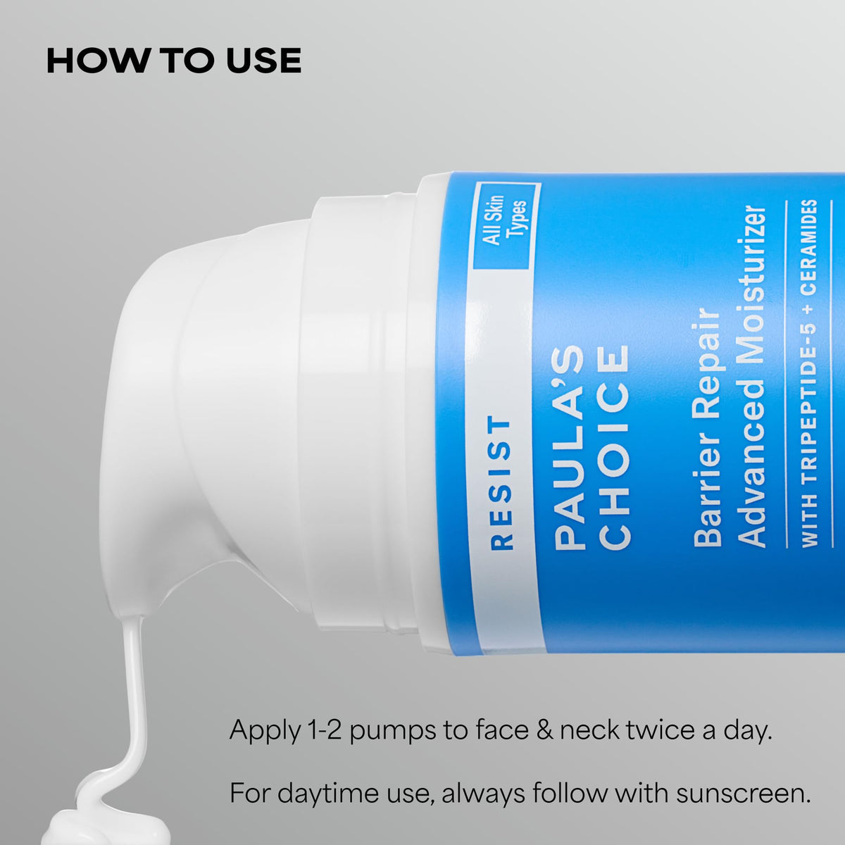 Paula's Choice 1.7 fl oz next to common items for clear size and travel-ready benefit