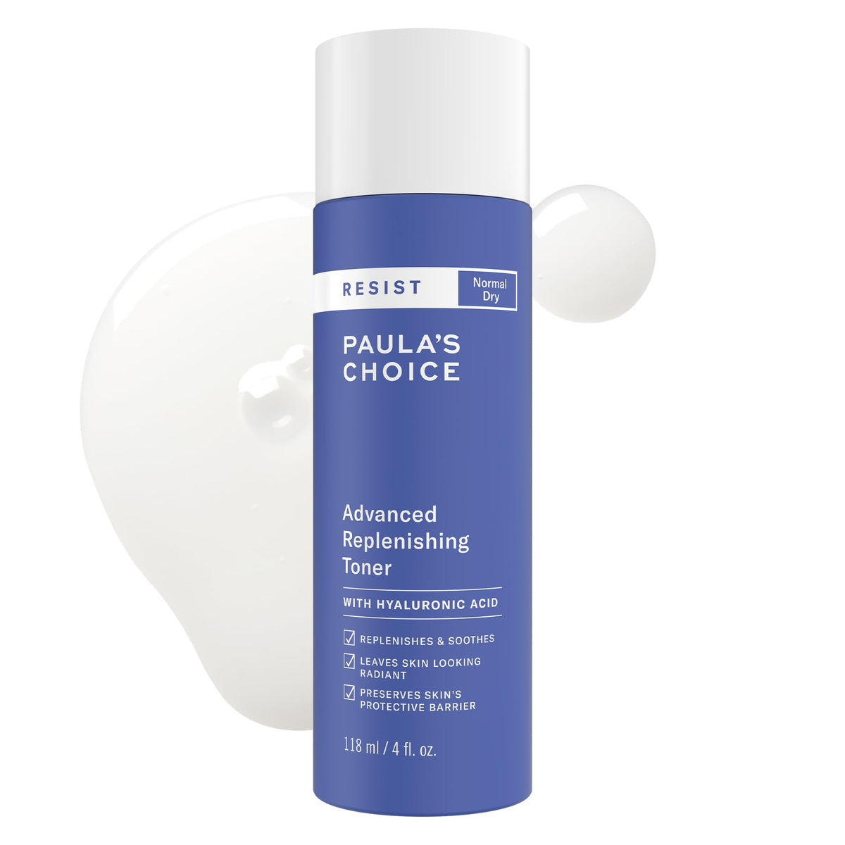 Paula's Choice front bottle shot showing product benefits and clean design