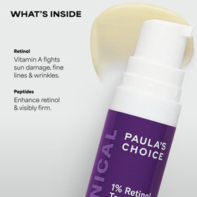 Paula's Choice bottle on bathroom shelf showing nighttime routine convenience