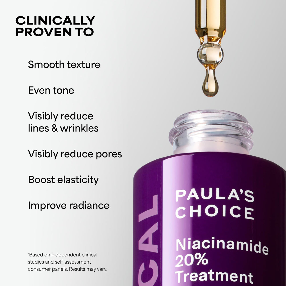 Paula's Choice close-up of serum texture, shows lightweight, fast-absorbing consistency