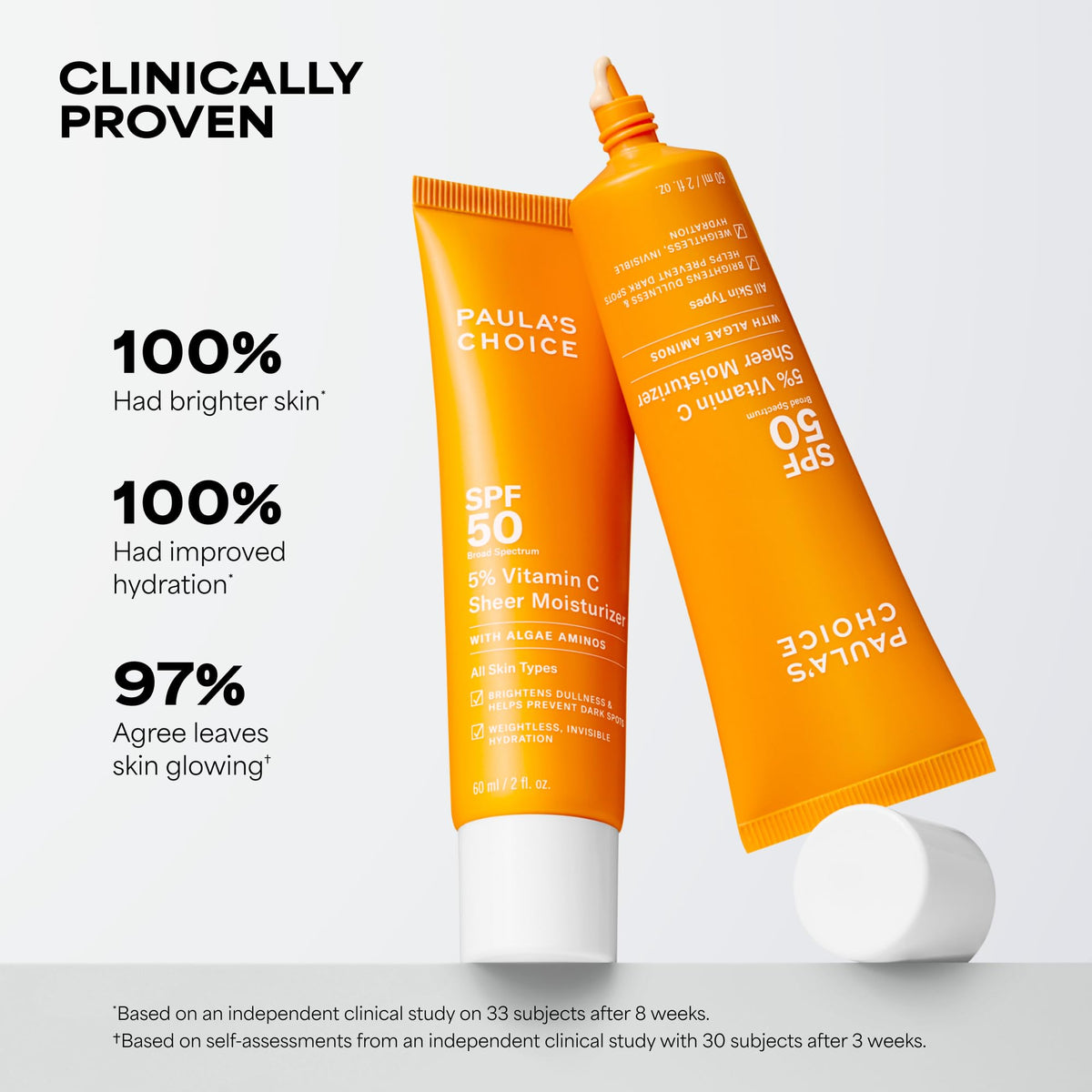 Paula's Choice sheer sunscreen swatched on skin showing invisible finish