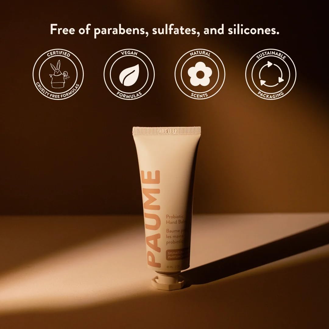 PAUME lifestyle scene with citrus, rosemary, lavender indicating signature essential-oil scent