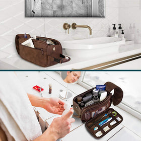 PAVILIA handle with clip attached to a towel bar demonstrating convenient hanging in hotel bathrooms