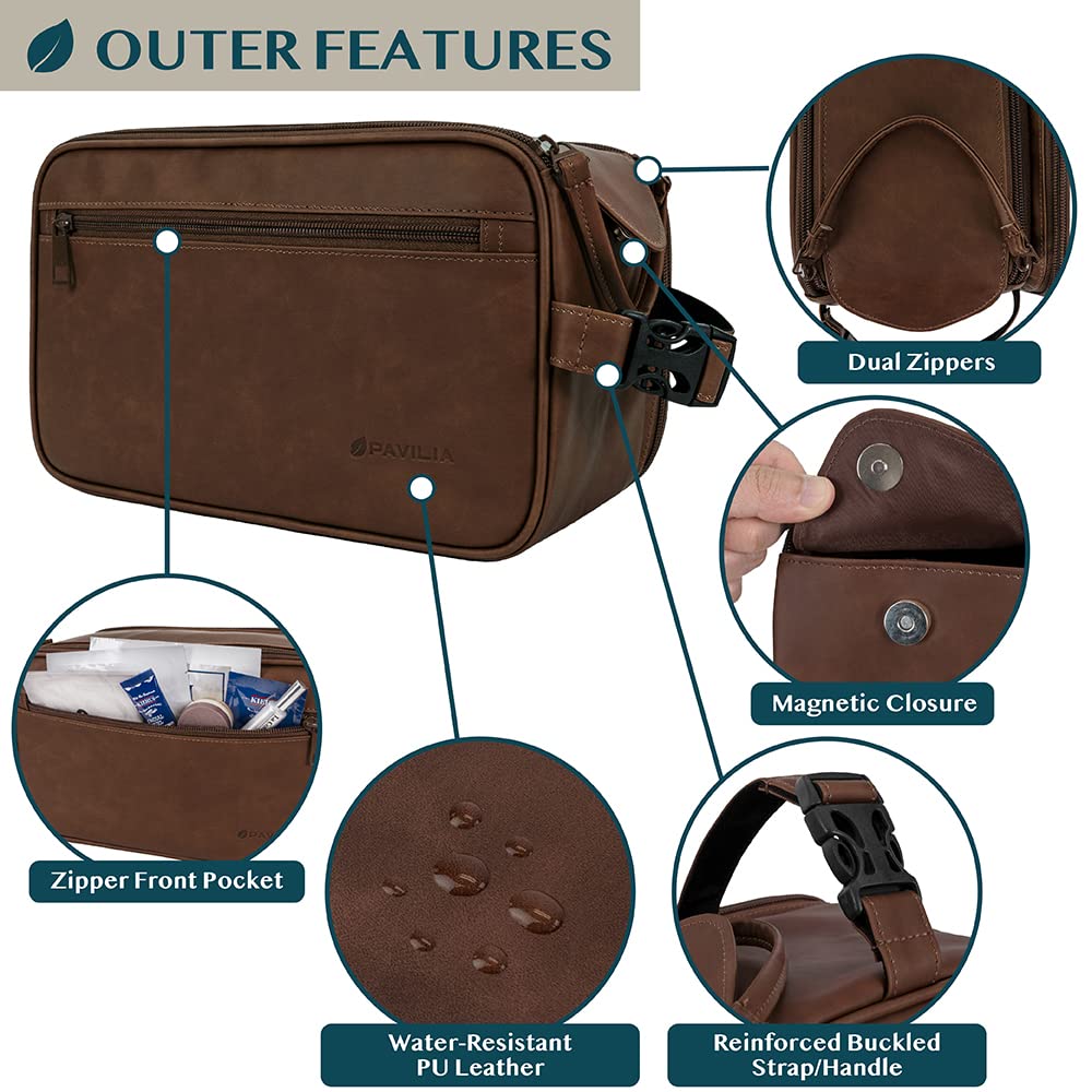 PAVILIA internal mesh pockets and elastic bands keeping grooming tools secured